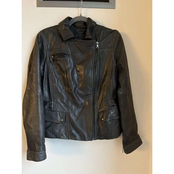 BANANA REPUBLIC - Genuine Leather Biker Jacket size M From 2010 - Picture 2 of 16